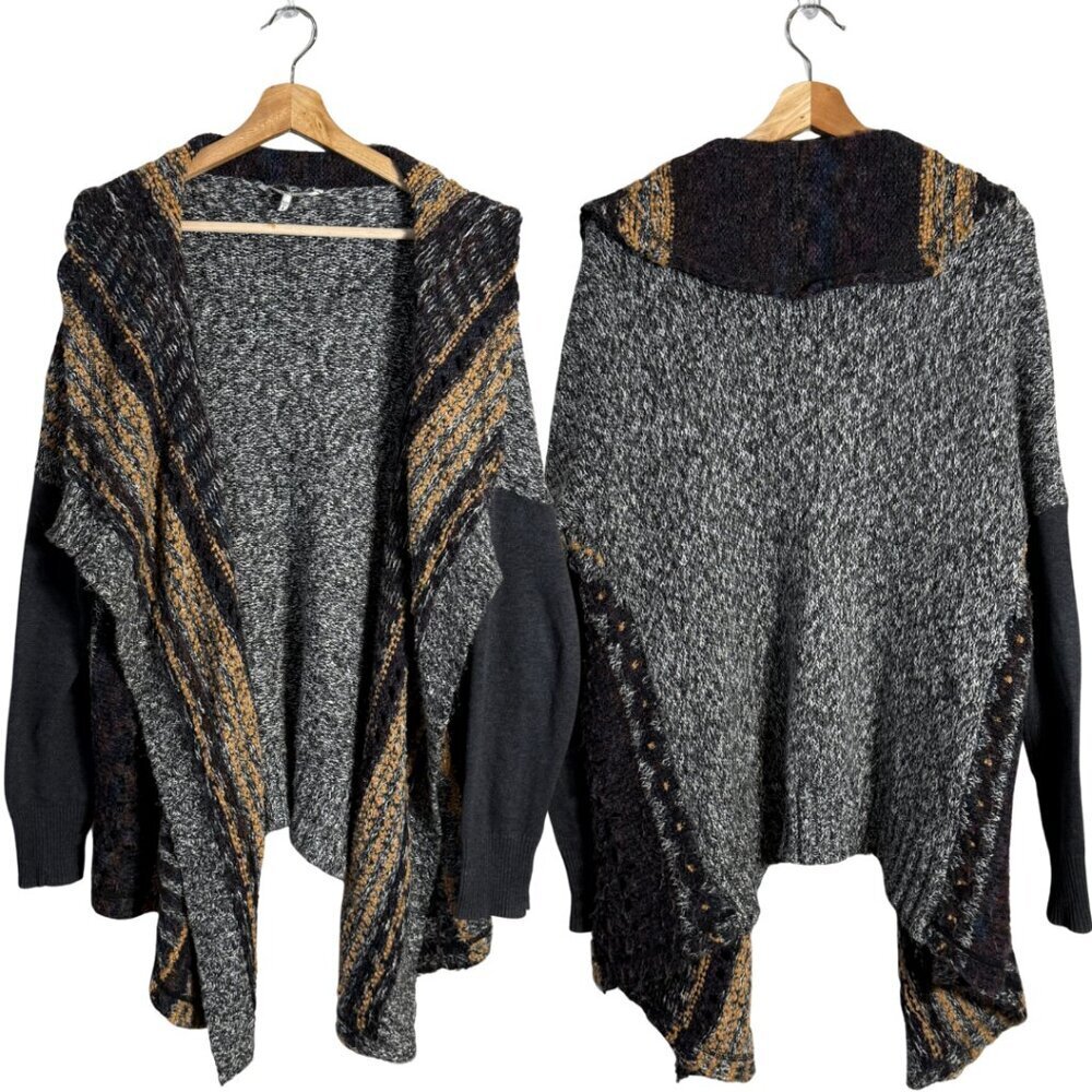 BKE Open Weave Knit Cardigan Sweater Women's Large Eclectic Grandpa Western Wool - Picture 2 of 15